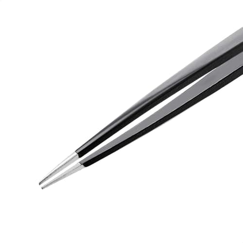 Amazon Basics Set of 4 Pack Professional Stainless Steel Tweezers for Facial Hair, Eyelash, Eyebrow or Ingrown Hair, with Travel Case, Black — view 6