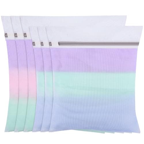 6 Pack Mesh Laundry Bags for Delicates, Mesh Zipped Wash Bags Set, S+XS