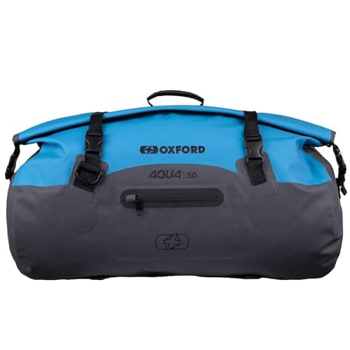 Oxford Aqua T-50 Roll Bag Motorcycle Luggage, Blue/Grey