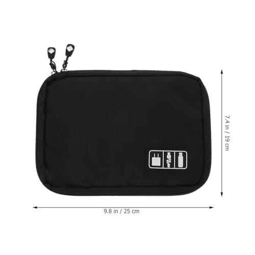 OUNONA Cable Organizer Bag Waterproof Black 600d Oxford Cloth Compact — view 2