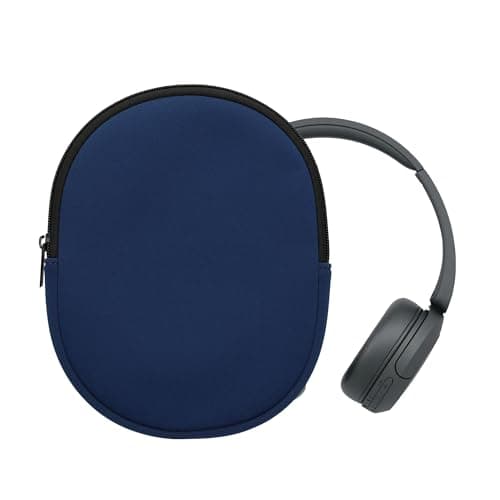 kwmobile Neoprene Headphone Case for WH-CH520 / WH-CH510 / MDR-ZX110 Cover – Over-Ear Headset Storage Pouch - Soft Travel Carry Bag Dark Blue