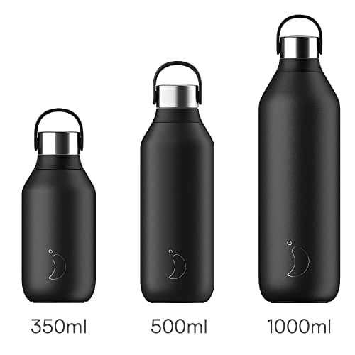 Chilly's Series 2 Stainless Steel Water Bottle - Abyss Black, 500ml — view 3