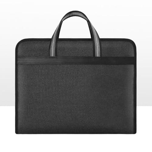 Sosoport Document Organizer Bag Travel Document Folder Black Canvas with Quick Access and Easy Categorization for Business Settings — view 5