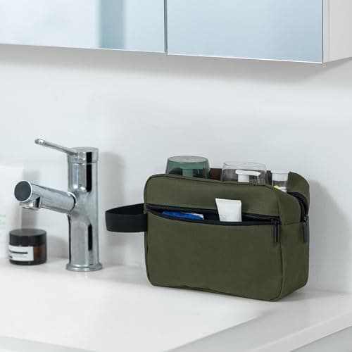 Elviros Lightweight Hanging Travel Toiletry Bag for Women Men, Army Green — view 6