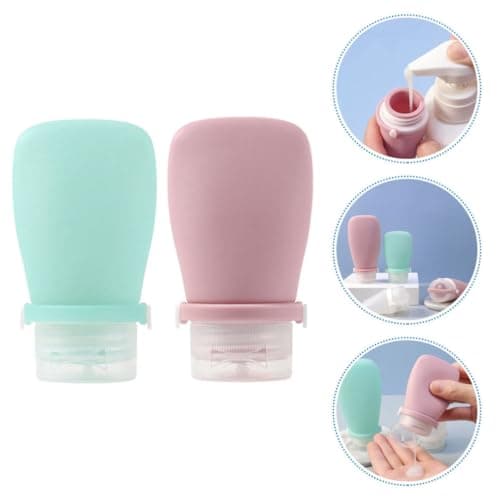 BIUDECO 2pcs Silicone Travel Bottles 60ml Leak-proof Reusable Containers for Dispensing Moisturisers Portable Travel Size Toiletries for Women — view 6