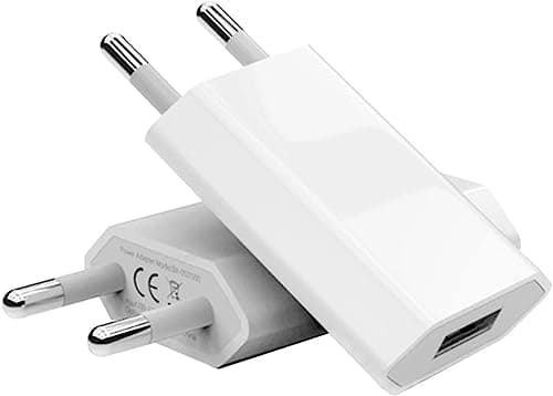 (2 Packs) Fast USB Charger Universal Plug Adapter (5W 5V 1A) Suitable for Travel Compatible with iPhone Apple Samsung Galaxy Pixel Nexus Huawei Xiaomi HTC Sony LG – White