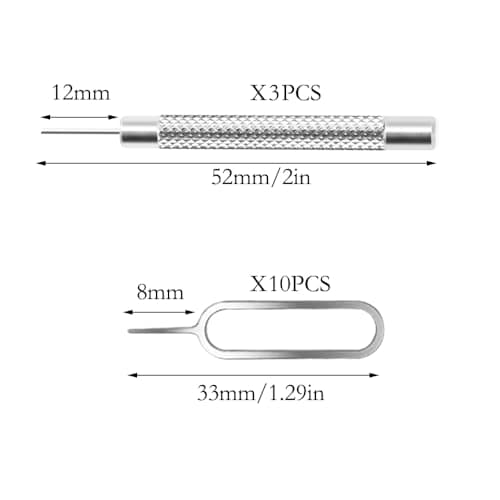 ZELHYEUU 13 Pcs SIM Card Removal Openning Tool, SIM Card Ejector Removal Tool Pin, Tray Eject Pins Needle Opener, Universal Sim Ejector Tool, Watchchain Link Remover — view 2