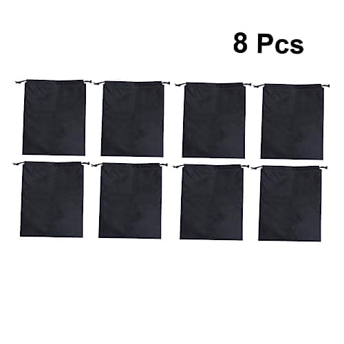 Shoes Storage Holder 8pcs Black Non-Woven Fabric Drawstring Bag — view 3