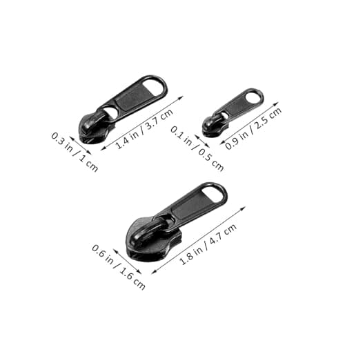 18 Pcs Metal Zipper Sliders Replacement Black Fasteners — view 2