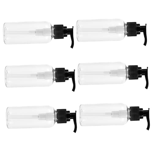 6 Pack 100ml Plastic Pump Bottles for Lotion and Skincare