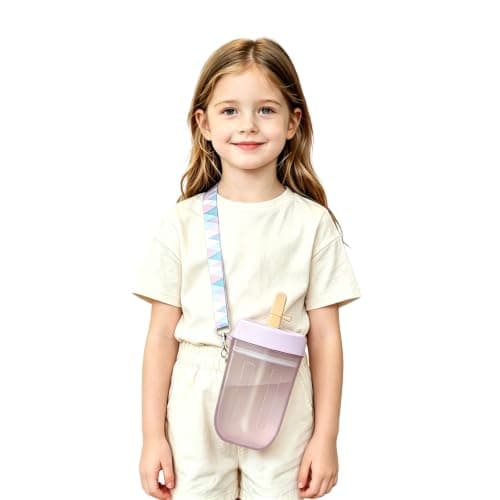 Cute Water Bottle with Straw Hiking Activity City Tour Purple One Size — view 2