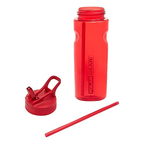 Polar Gear 650ml Aqua Grip Water Bottle with Straw - Drinking Bottle, Red — view 6