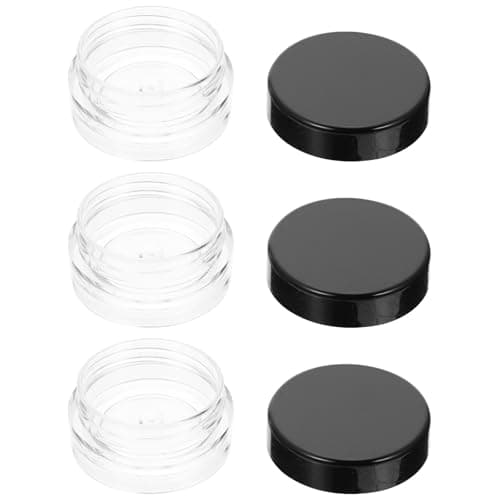 50pcs Black 3g Refillable Ps Cream Jar for Cosmetics Travel Storage