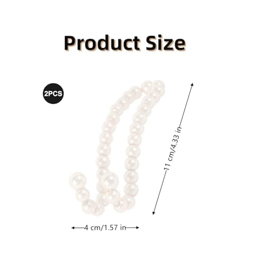 NffPOTRee 2 Pack Car Seat Headrest Pearl Hook Multifunctional Storage Organizer for Backpack Bag(White) — view 2