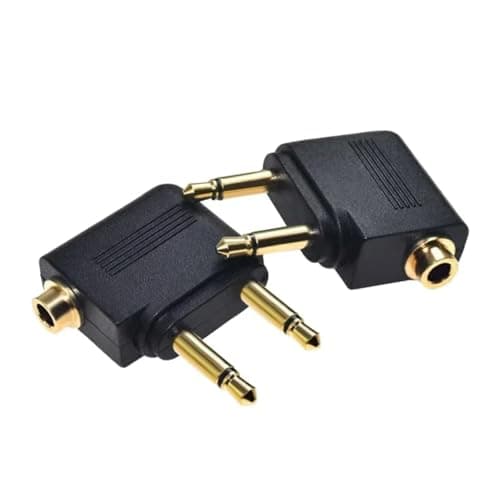 MUHVWM 3.5mm Aircraft Earphones Link with Dense Gold Veneered Bronze