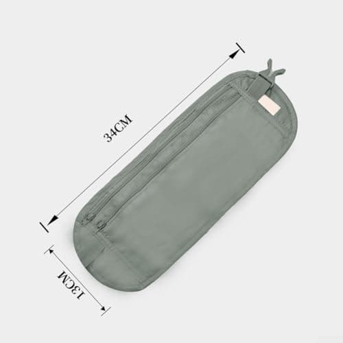 Theft Proof Money Belt for undercover Waist Bag for Travel - for slim Security Pouch with Multiple Pockets for Phone Keys ID - Comfortable Mesh Back 34x13cm(Gray) — view 2