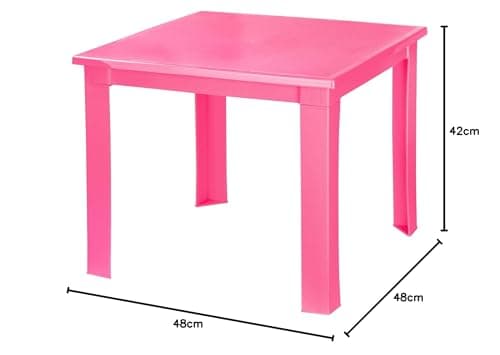 A406 Kids Children Plastic Table Strong Folding Table Suitable for Outdoor Side Table (Pink) — view 2