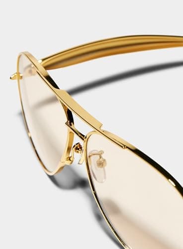 GUVIVI Retro Gold Pilot Sunglasses for Women Men 70s Metal Sun Glasses — view 4