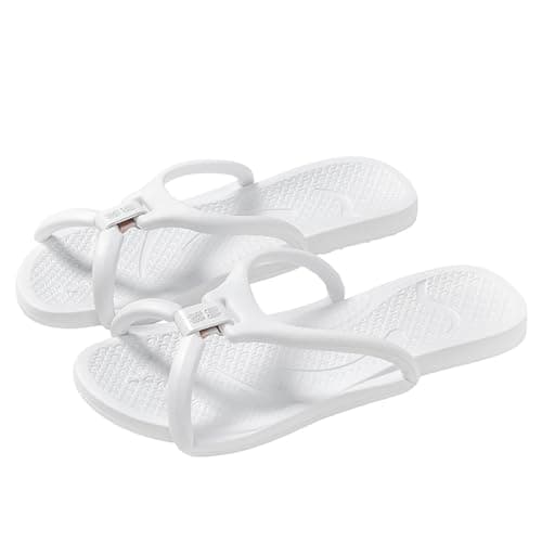 WZNKXFC Travel Slippers Shower Foldable Shoes Quick Drying Non Slip for Women Lightweight Shoes Men Beach Spa Portable Hotel EU Size 39-40 White