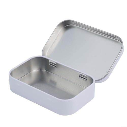 Rectangular Tin Box 95x60x20mm Flip-Top Hinged Lid Portable — view 3