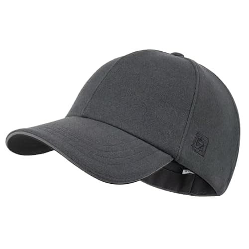 GADIEMKENSD Winter Reflective Fleece Hat with Adjustable String for Unisex Warm Winter Baseball Cap Soft Cold Hats Beanie for Hiking Running Travel Horse Workout Dark Grey