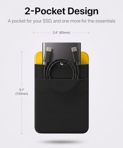 Afterplug 2-Pocket SSD & Hard Drive Holder for Laptop, Reusable 3M Adhesive — view 2
