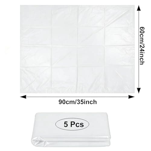 QISF Extra Large Clear Plastic Bags 24" x 35" (60 x 90 cm), 5 PCS Waterproof Jumbo Storage Bags,Suitcase Storage Bag for Loft,Luggage,Comforter,Chair,Toys,Bedding — view 3