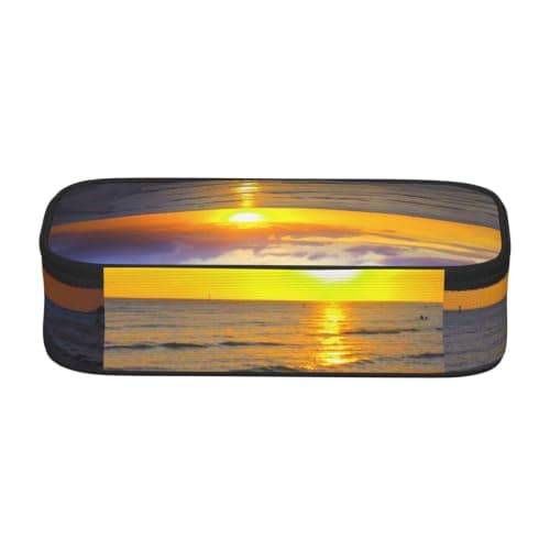 kkvhhyuo Sunset at Honeymoon Island State Park Printed Pen Bag for Girls Boys, Large Pencil Case Big Capacity Pencil Pouch for School Office Travel Makeup — view 3
