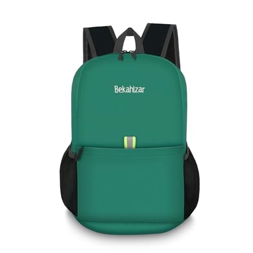 Bekahizar Small Rucksack 15L Packable Backpack Hiking Daypack Foldable Day Bag For Men Women Teens Travel Camping City Walking Mountaineering Climbing (Teal Blue)