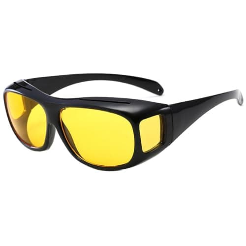 Labyrinxel Night Driving Glasses Anti Glare Headlight Glasses with Yellow Lenses, Driving Glasses Over Glasses for Men Drivers and Cyclists, Comfortable Frame for Car Road Use