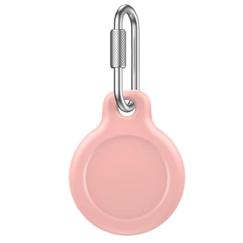 Keyring for AirTag 2nd Gen (2026) & 1st Gen, Shockproof Holder Anti-Scratch Protective Silicone Cover for Apple Air Tags, Men's Women's Keyrings & Keychains for Keys, Luggage, Bags Pink — view 2