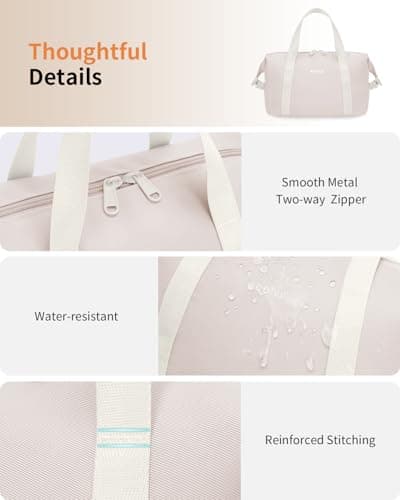 ECOHUB Travel Wash Bag for Women, Water-Resistant Toiletry Bag with Wide-Open, Lightweight Makeup Cosmetic Organizer for Accessories, Recycled Saving Organizer for Full-Sized Toiletries, Beige — view 5