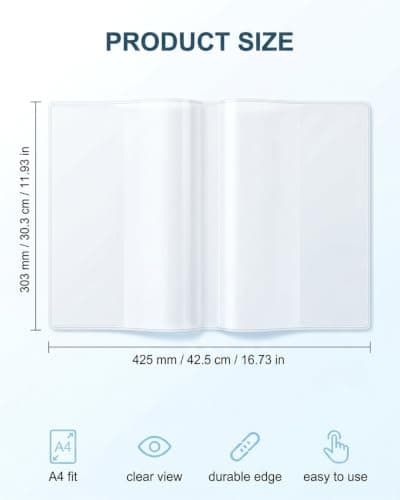 XUKZIMA A4 Clear Plastic Book Cover Protectors, 10-Pack Crystal Clear Sleeves Heavy-Duty PVC Reinforced Edges Shield Books & Docs from Spills & Wear Maintain Crisp Readability — view 4