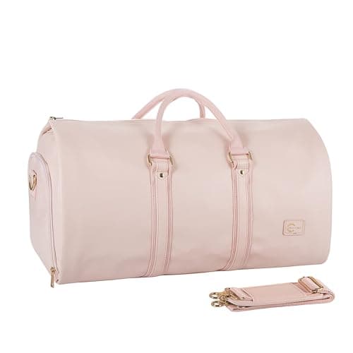seyfocnia Convertible Carry on Garment Bag for Women,Leather Garment Bags for Travel with Shoe Pouch 2 in 1 Hanging Suitcase Suit Bag Travel Bags for Women Duffle Bag Garment Bag