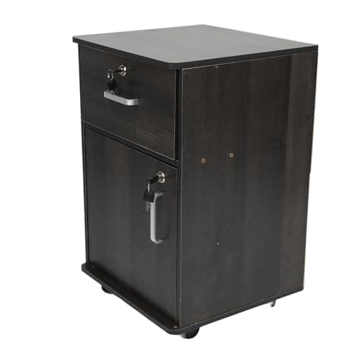 Hamwesh Mobile File Cabinet with Wheels and Locks, Under Desk Vertical Filing Cabinet for A4 Letter Size and Hanging Folders, Rolling Printer Stand Storage Cart for Home Office (Walnut Color) — view 5