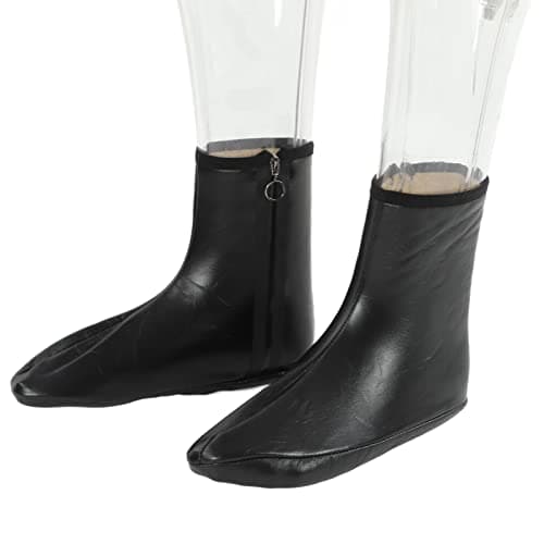 Hapivida Leather Zipper Socks, Unisex Waterproof Muslim Socks Islamic Thermal Prayer Winter Socks, Khuffy Leather Black Socks for Men and Women 35-40 — view 5