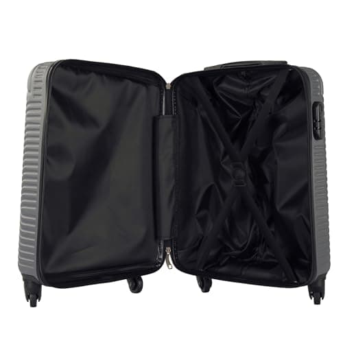 Neo 3 Piece Hard Shell Luggage Suitcase Set ABS Expandable Handle Lightweight Durable Trolley Travel with 360 Spinner Wheels Inbuilt Lock 20" 24" 28" (Titanium) — view 6