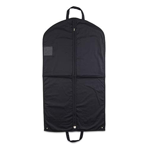Hoesh 44" Black Finest Luxury Cotton Twill With Handle Breathable Men Suit Carrier Cover Protection Travel Garment Bag (Black)