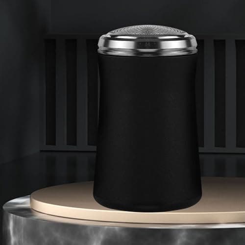 YIXANNX Shaver Rechargeable IPX7 Waterproof Travel Face Trimmer Aluminum Alloy Handheld Compact Salon Beard Shaving, Black — view 3