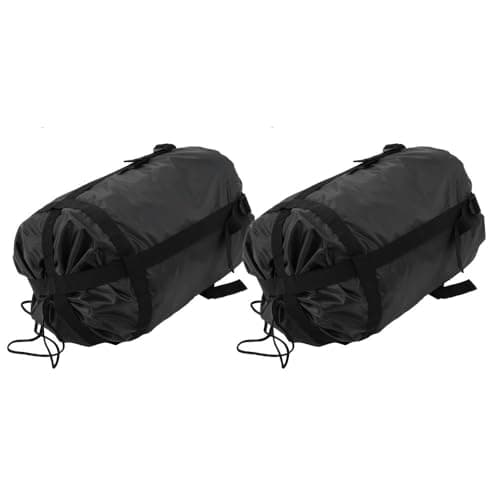Chiffonade 2-Pack Compression Stuff Sacks Oxford Fabric Ultralight Sleeping Bag Compression Storage for Camping Hiking Travel 16.9x9.1in(Black) — view 2