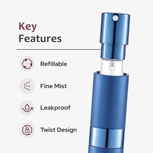 Toureal Travel Perfume Atomiser Refillable, 8ml Atomiser Spray Bottle,Blue — view 5