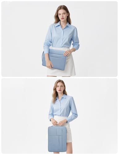 HYZUO 17-17.3 Inch Laptop Case Sleeve Bag Briefcase, Pale Blue — view 2