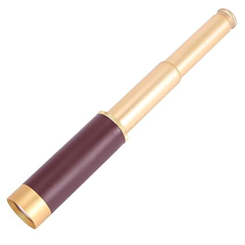 Agwuoetr Pocket telescope Brass 25x30 binoculars Monocular Telescope Hand telescope in gold