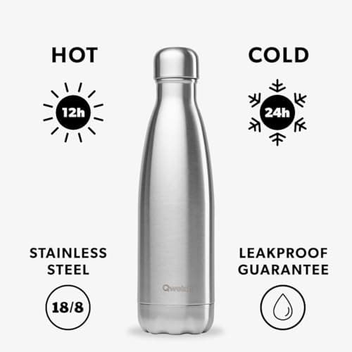 Qwetch - Insulated Originals Bottle - INOX 500 ml - Stainless Steel Water Bottle - 24h Cold and 12h Hot - Leakproof, BPA Free & Reusable for Sports & Travel — view 2
