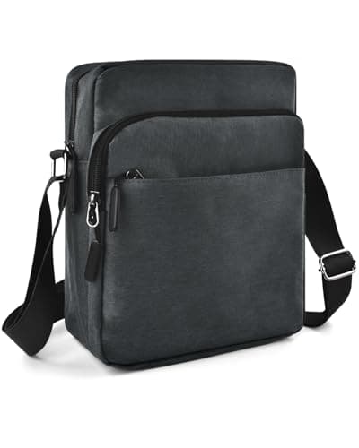 BROTOU Large Unisex Crossbody Shoulder Bag, Waterproof Chest Bag with Wide Adjustable Strap, Casual Chest Sling Bag, Travel Hiking Daypack (Grey)