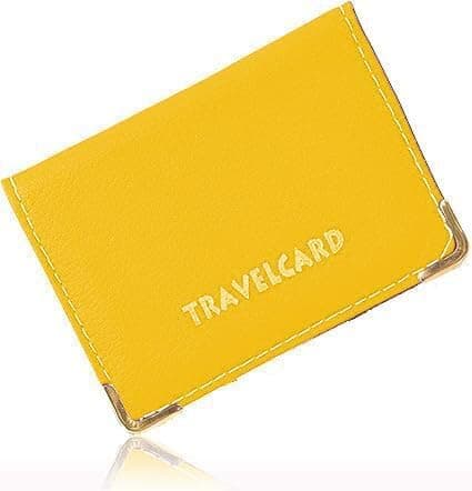 ORCHIDS Unisex Travel Bus Pass Holder – Slim ID, Credit Card & Ticket Wallet Cover Case (Yellow) — view 2