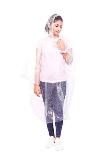 Start and Drive Ltd Poncho Rain Coat Transparent Waterproof Plastic Poncho Adult Size Reusable Ponchos with Hoods, Emergency Raincoats, Rain Ponchos (1 pcs, Transparent) — view 6