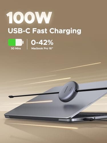 UGREEN Retractable 100W USB C to USB-C Charger Cable, 1M Max, Black — view 2