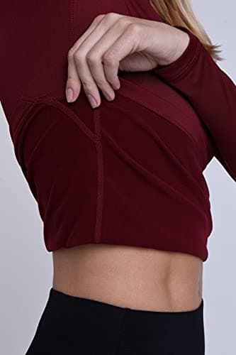 TCA Super Thermal Top Women - Ladies Thermal Vest - Thermals Womens - Ski Base Layer Women - Workout Tops for Cold Weather - Cabernet, L — view 4