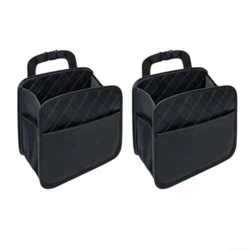 Car Seat Back Organizer with Trash Bag, Foldable Faux — view 2